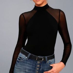 Lulu’s NWT long sleeve mesh thong bodysuit
